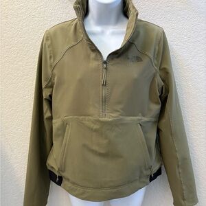 The North Face Windwall Quarter Zip Pullover Olive Green Jacket M NWOT